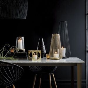 CB2 Hole in the Wall Brass Candle Holder